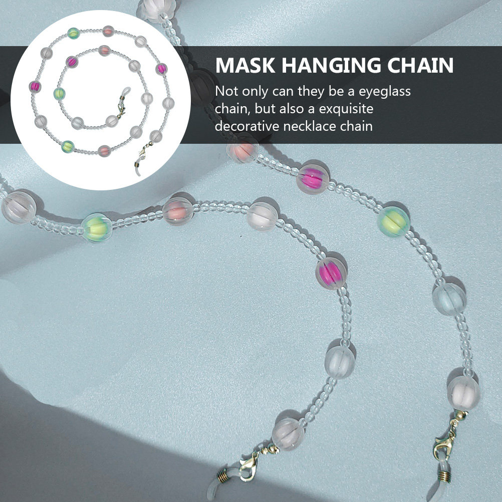 Halloween Pumpkin Bead Mask Ch - Mask Chain Holder ulasan dan harga