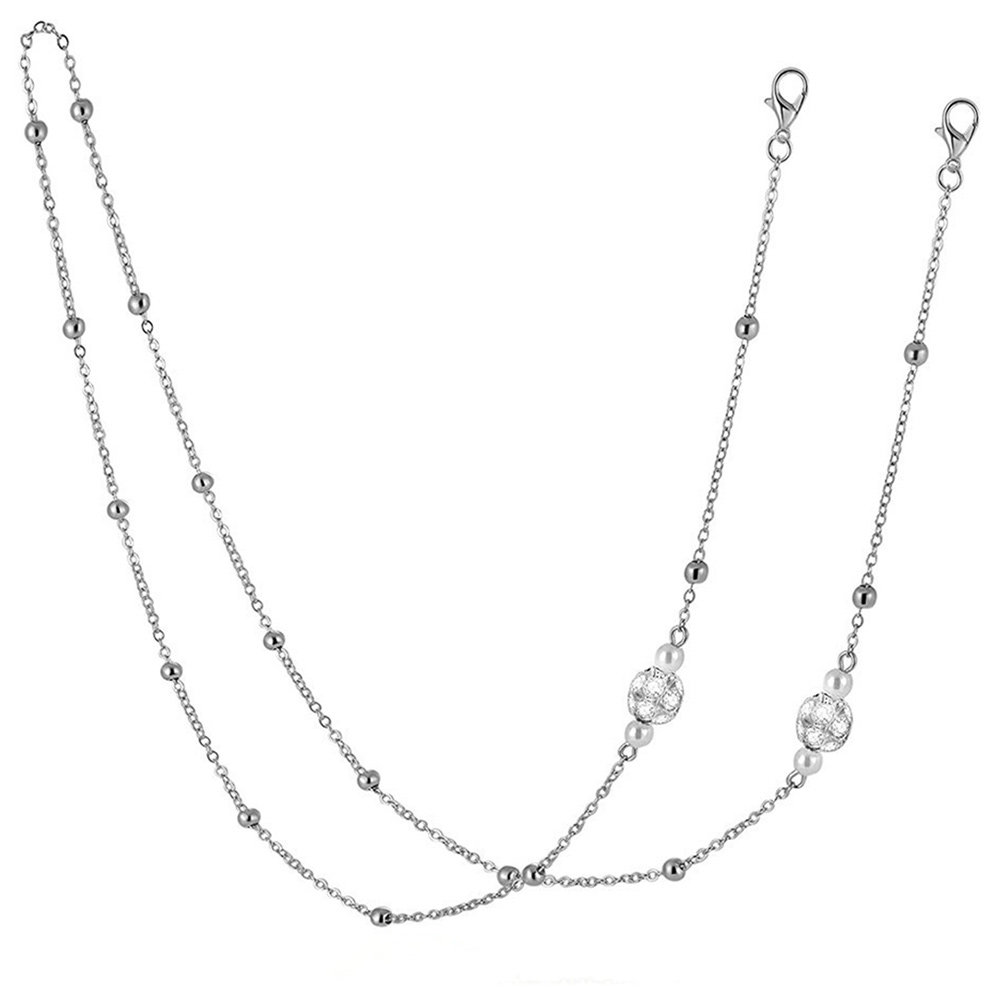 Pearl-Embellished Gold-Plated  - Mask Chain Holder ulasan dan harga